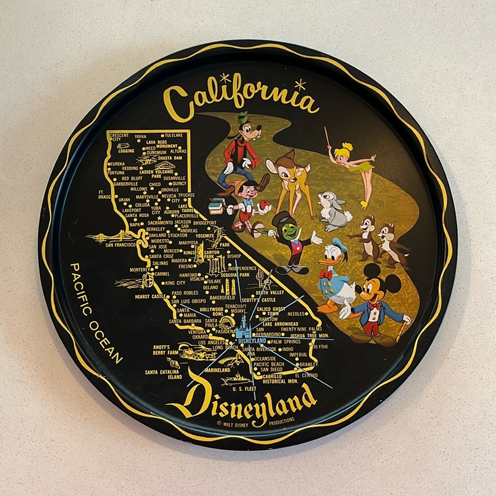 Vintage Disneyland California Metal Plate